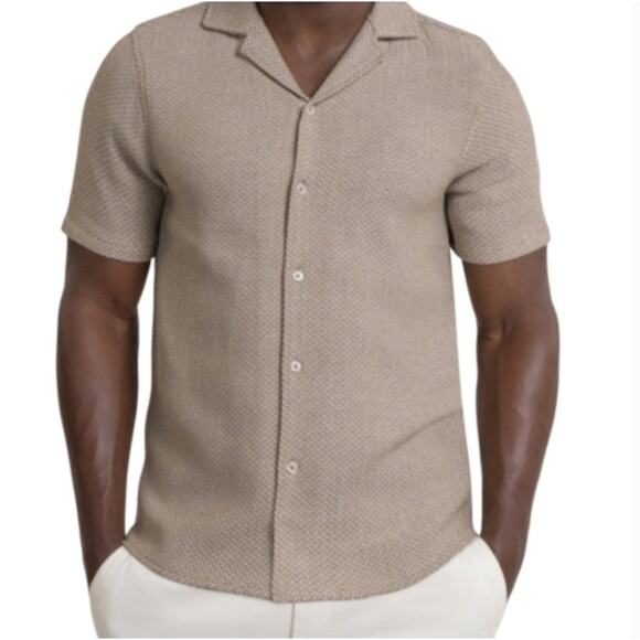 LARSSON & CO Chevron Short Sleeve Men's Shirt Large - Picture 1 of 5